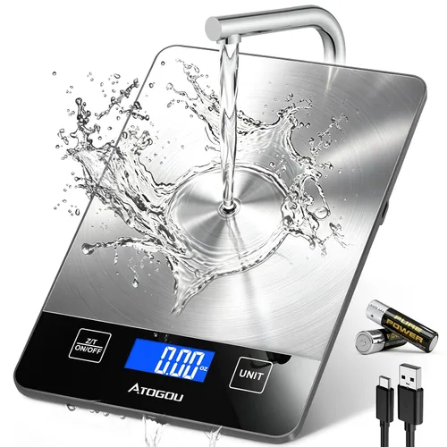 Vista 9 de Atogou Báscula de alimentos recargable - Báscula digital de cocina de 33