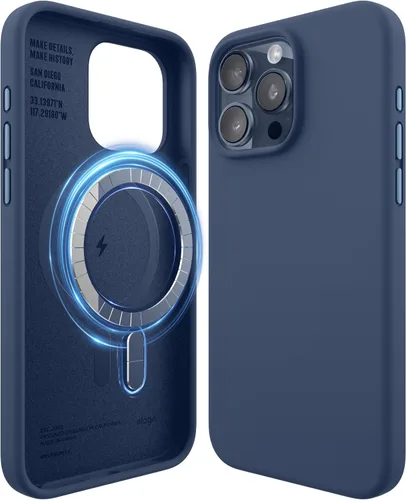 Vista 14 de elago - Carcasa magnética de silicona para iPhone 15, color negro Compatible con MagSafe, imanes integrados, silicona de agarre suave, a prueba