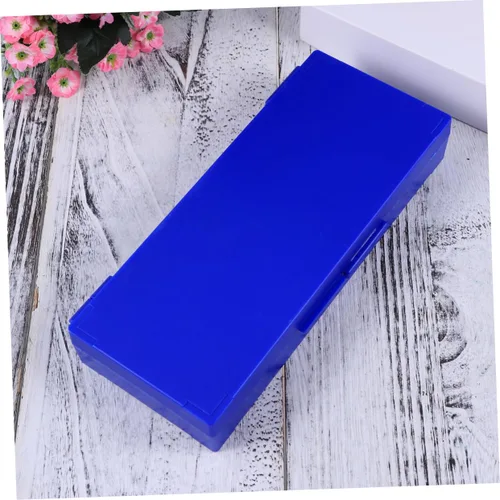 Vista 3 de SOLUSTRE Organizador de diapositivas para microscopio, tapa de caja de almacenamiento de 50 piezas, fácil de limpiar, azul marino para patología