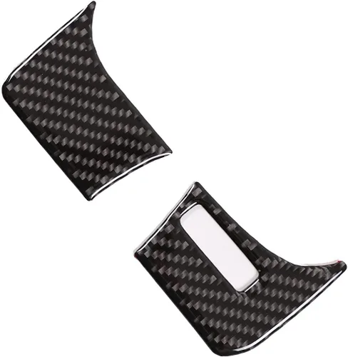 Vista 8 de Kit de calcomanías de fibra de carbono real 3D suave para consola de automóvil, salida de aire, marco de ventilación, decoración compatible con Negro