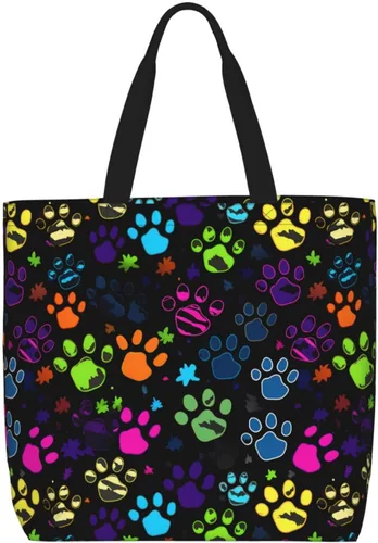 Vista 10 de Bolsa de mano de girasoles negros para mujer, bolsas reutilizables para compras de comestibles con cremallera, bolsa de hombro casual Hojas de otoño