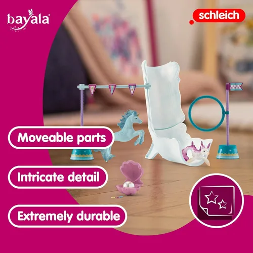 Vista 5 de Schleich bayala, regalos de unicornio para niñas y niños, juego de 18 piezas de torneo submarino mágico con juguetes de animales de sirena, a partir