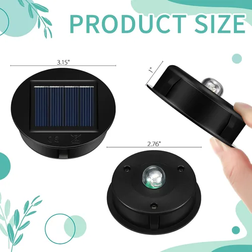 Vista 3 de Jeyiour Juego de 12 tapas de repuesto para luz solar, piezas de repuesto para luz solar, panel LED impermeable, tapa de linterna para exterior, kit