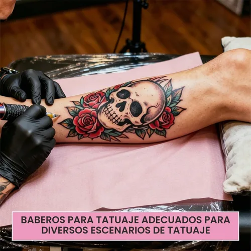 Vista 8 de Mantel desechable de 3 capas para mesa de tatuaje, rosa, 13 x 18 pulgadas