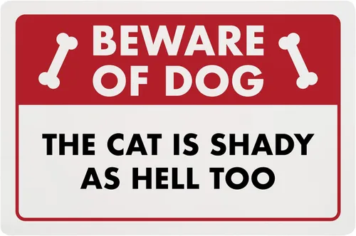 Vista 54 de Señal de Gato de 24 Horas de Vigilancia Felina de Premises Under 24 Hour - Cartel de gato divertido, metal, 8 x 12 pulgadas, letreros de gato