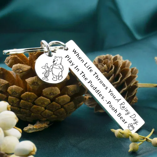 Vista 4 de Pooh Bear Piglet Llaveros Winnie the Pooh, regalos de Pascua para adolescentes, niños y niñas, regalos inspiradores para mujeres, hombres, amigos