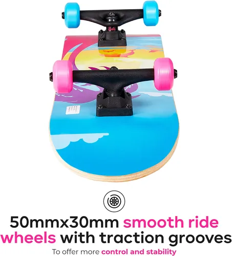 Vista 4 de 31-Inch Skateboard, 9-Ply Maple Deck, ABEC 5 Bearings