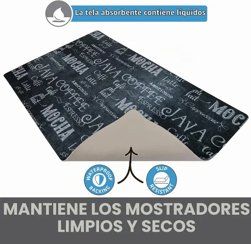 Vista 3 de Drymate Tapete para cafetera, (accesorio de barra de estación de café) protege las encimeras de cocina de derrames, manchas y arañazos, absorbente