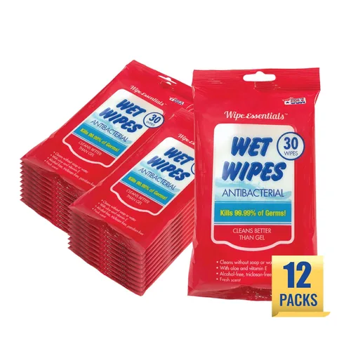 Vista 9 de Toallitas desinfectantes para manos WipeEssentials para adultos y niños - 90 toallitas - 3 paquetes de 30 toallitas desinfectantes para manos