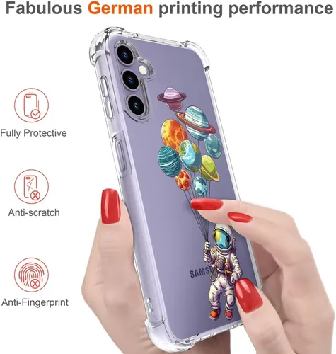 Vista 8 de Hungo Funda compatible con Samsung Galaxy S25 Plus / S24 Plus, diseño femenino estético de diseño femenino S24+ S25+ de astronauta de dibujos