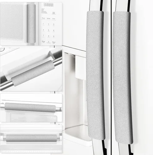Vista 8 de Juego de 6 fundas para manijas de puerta de refrigerador, recortables, lavables, fundas para manijas de electrodomésticos, protector de manija