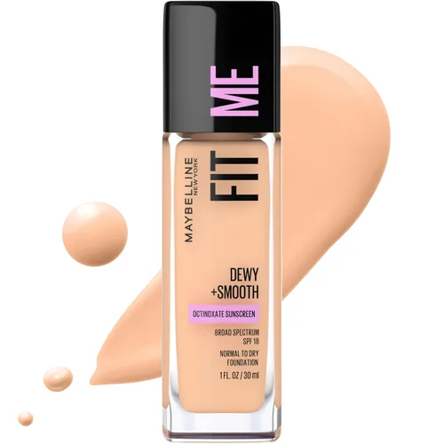 Vista 25 de Maybelline Fit Me Dewy + base líquida suave de maquillaje, Mocha, 1 unidad (el empaque puede variar)