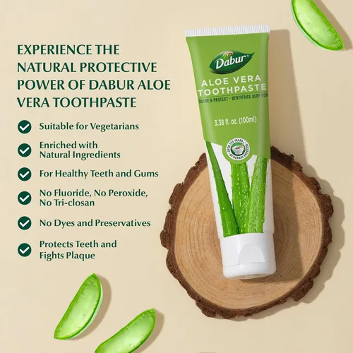 Vista 4 de Dabur Pasta de Dientes Herbal - Cuidado Bucal con Fórmula Completamente Natural y Sin Flúor y Pasta de Dientes Saludable Bliss - Brillo Infundido