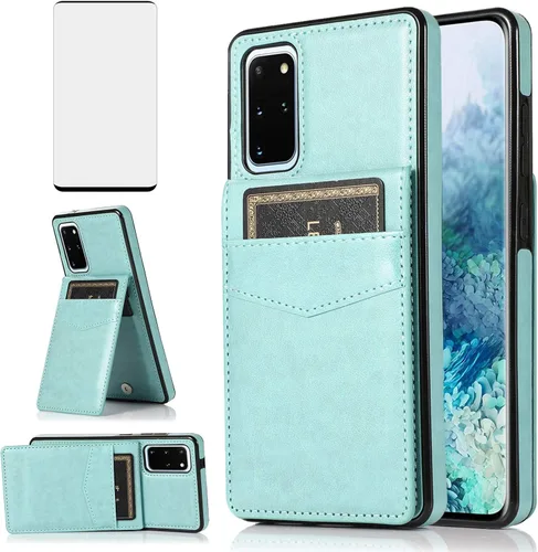 Vista 12 de Funda de teléfono para Samsung Galaxy S20 Plus Glaxay S20+ 5G con protector de pantalla de vidrio templado, soporte para tarjeta de crédito, soporte