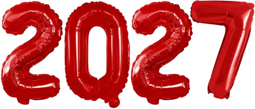 Vista 54 de GOER Globos de papel de aluminio 2026 para fiesta de Año Nuevo, suministros de fiesta, decoraciones de graduación (negro, 16 pulgadas)