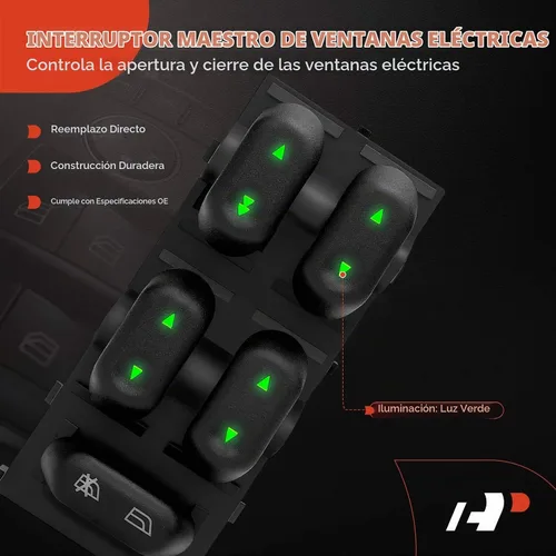 Vista 3 de A-Premium Master - Interruptor de elevalunas eléctrico para lado del conductor compatible con Ford F-150 2004-2008, Expedition 2003-2006, Crown