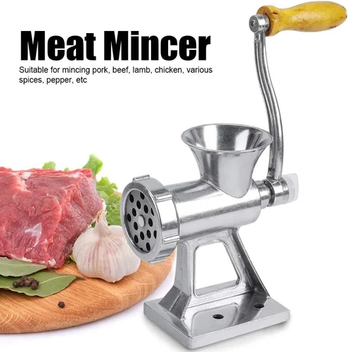 Vista 2 de Picadora manual de carne para uso doméstico, picadora de carne compacta con manivela con hoja duradera, herramienta de cocina para moler carne