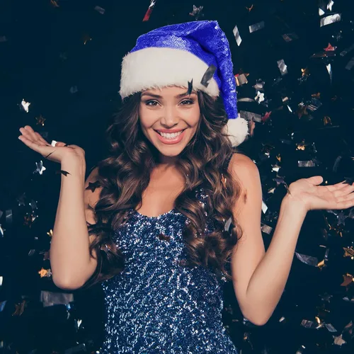 Vista 5 de SATINIOR 2 piezas de sombrero de Papá Noel de lentejuelas para adultos, unisex, gorro de Navidad con forro y ala de felpa para mujeres y hombres