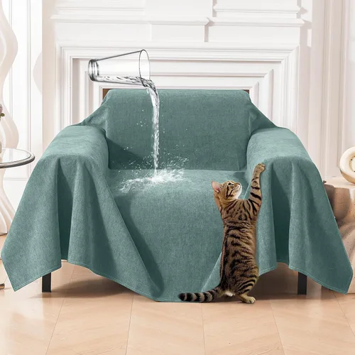 Vista 10 de Deep Dream Funda para Sillón Resistente a Arañazos de Gato, Funda Impermeable para Sofá para Perros, Protectores de Sofá Amigables con Mascotas Beige