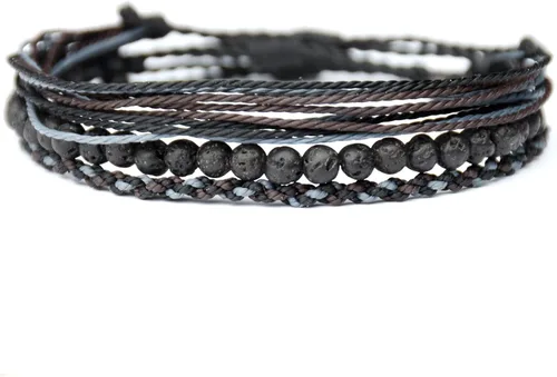 Vista 2 de Pulsera curativa hecha a mano con cuentas de piedra natural, regalo para hombres, pulsera de cuerda ajustable