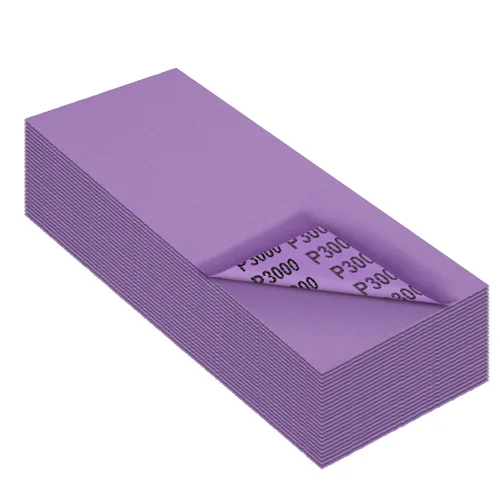 Vista 10 de Papel de lija de grano 80, hojas de lija en seco y húmedo, papel de arena abrasivo de cerámica de alto rendimiento para acabado de muebles