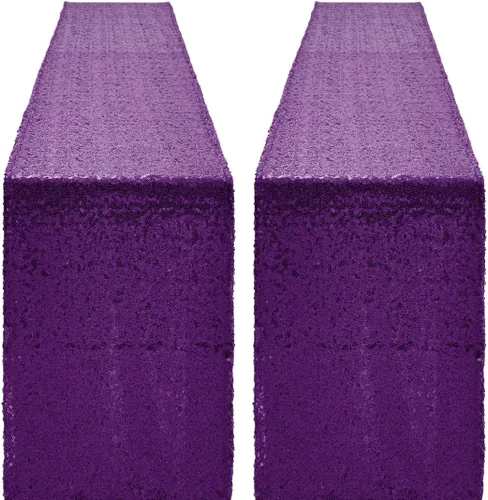 Vista 54 de Pufogu - Camino de mesa de lentejuelas brillantes de 12 x 72 pulgadas para fiestas de cumpleaños, decoración de bodas, despedidas de soltera
