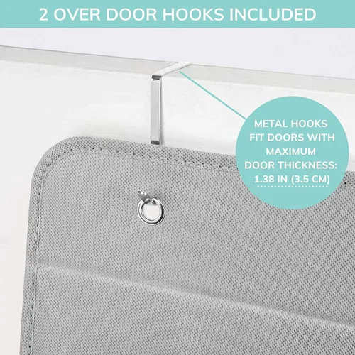 Vista 6 de Vesta Baby Organizador colgante de puerta con ganchos de metal 4 bolsillos grandes transparentes para ventana de almacenamiento para habitación