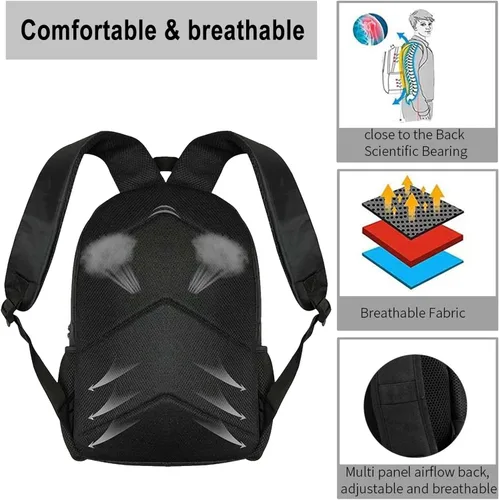 Vista 6 de FPWSO Mochila escolar de película de terror para niños y niñas, mochila de terror de Halloween, A1