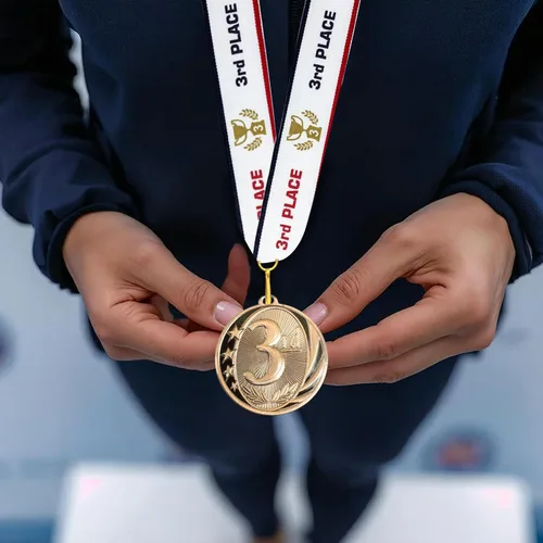 Vista 6 de All Quality Medallas Midnite Star Award 1er 2nd 3rd Place - Juego de 3 piezas (oro, plata, bronce) incluye cinta para el cuello