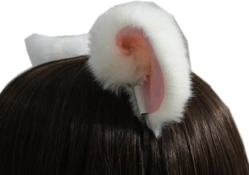 Vista 3 de E-TING - Diadema de pelo largo con orejas de gato para cosplay