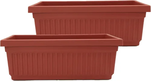 Vista 14 de The HC Companies Macetero veneciano de 18 pulgadas con tapón de drenaje, macetas de plástico ligero resistente a los rayos UV para interiores y Negro