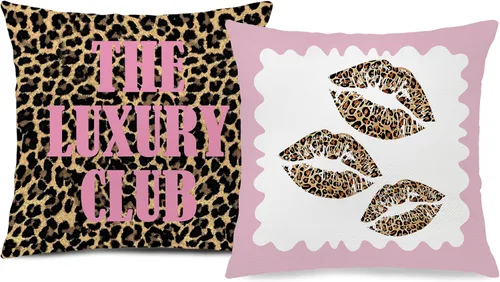 Vista 22 de Trendy Leopard Cheetah Print Pillow Covers 18x18 Set of 4