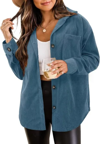 Vista 47 de ZOLUCKY Chaqueta de manga larga con botones para mujer, talla grande, blusas