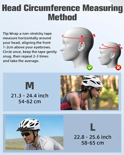 Vista 2 de Zacro - Casco de ciclismo para adultos, certificado por CPSC, para la protección y seguridad de hombres y mujeres, con banda para la cabeza
