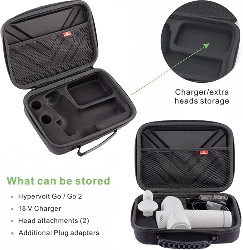 Vista 4 de Funda para Hypervolt GO 2/Hypervolt GO, funda de transporte impermeable resistente a los golpes para Hyperice Hypervolt GO and Go 2 dispositivo