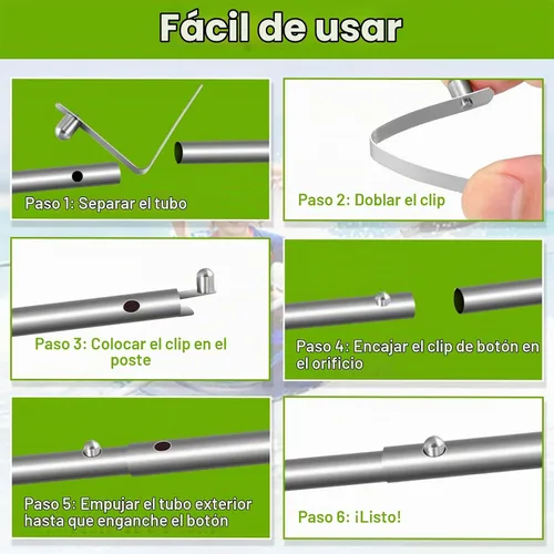 Vista 4 de Demissle 16 Pieces Canopy Metal Push Button Spring Clip Stainless Steel Push Button Clips V Shaped Tent Pole Clips Spring Lock for Camping Kayak