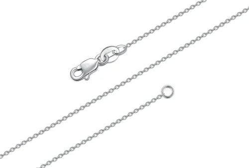 Vista 8 de BORUO Collar de cadena de cable de plata de ley 925 Cadena de cable impermeable chapada en oro de 14K Collar de plata italiana de 1mm y 1.5mm