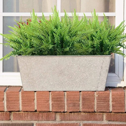 Vista 5 de 4 piezas de helechos artificiales, arbustos artificiales de helechos boston, plantas de plástico para exteriores, resistentes a los rayos UV