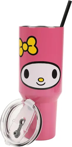 Vista 14 de Bioworld Sesame Street Cookie Monster - Vaso de acero inoxidable azul de 40 onzas con asa