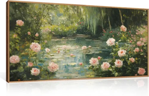 Vista 41 de Lienzo decorativo abstracto grande con marco naranja quemado, decoración de pared azul neutro y negro, arte moderno con pinceladas, impresión