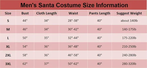 Vista 5 de Potalay Traje de Santa Claus de lujo para hombre, 11 piezas, Rojo