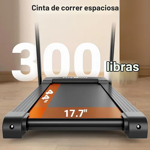 Vista 4 de THERUN Cinta de correr inclinada, 0-12% de inclinación automática para correr y caminar, capacidad de peso de 300 libras, cinturón ancho, 3.0 HP