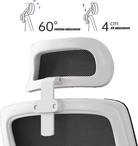 Vista 7 de Silla de oficina con soporte lumbar ergonómico, silla de computadora de malla con respaldo alto, silla de escritorio de oficina cómoda, con brazos
