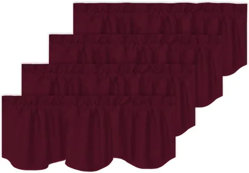 Vista 35 de Turquoize - Cenefa opaca para ventanas de cocina/baño/sala de estar/dormitorio con aislamiento térmico, cenefa festoneada con bolsillo para Aqua
