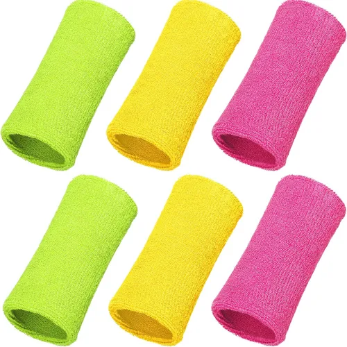 Vista 12 de WILLBOND Bandas de sudor de muñeca de 6 pulgadas para hombres y mujeres, elásticas, atléticas, largas, absorbentes, para baloncesto, tenis, correr