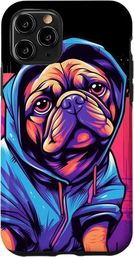 Vista 26 de Funda para iPhone 12/12 Pro Pug Graffiti Pug Owner Pug Lover