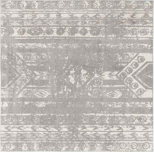 Vista 50 de Unique Loom Lennon Collection - Alfombra de área Zal (2 pies x 3 pies 1 pulgada, rectangular, gris y marfil)