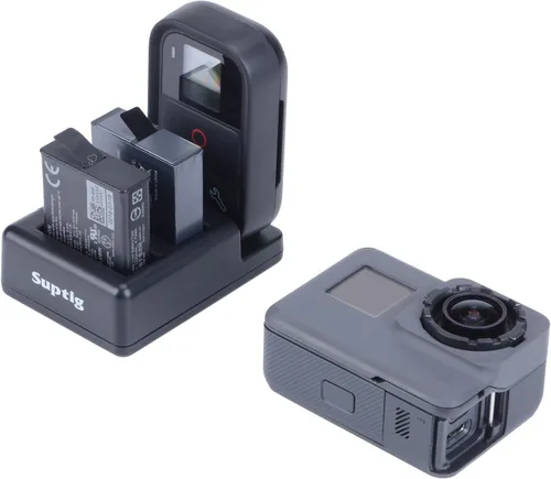 Vista 2 de Suptig Cargador de batería triple para GoPro Hero 8 Black Hero 7 Black Hero 5 GoPro Hero 6 Hero 2018 y para GoPro WiFi Remote o Suptig WiFi Remote