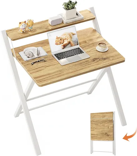 Vista 10 de GreenForest Escritorio plegable sin montaje, escritorio resistente para computadora para espacios pequeños Portable Foldable Table for Laptop