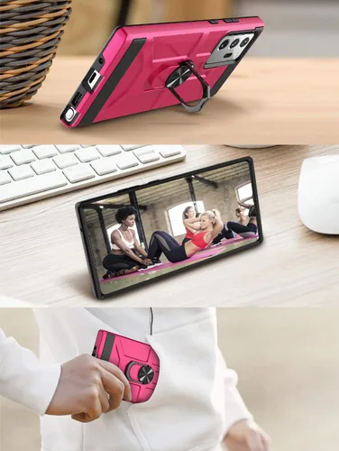 Vista 7 de Jeylly Funda para Samsung Galaxy Note 20 Ultra, [protección contra caídas de grado militar] Funda protectora de cuerpo completo con soporte